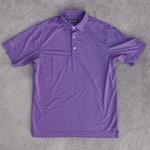 Donald Ross Shirt Mens S Blue Red Popsicle Golf Polo Short Sleeve Performance